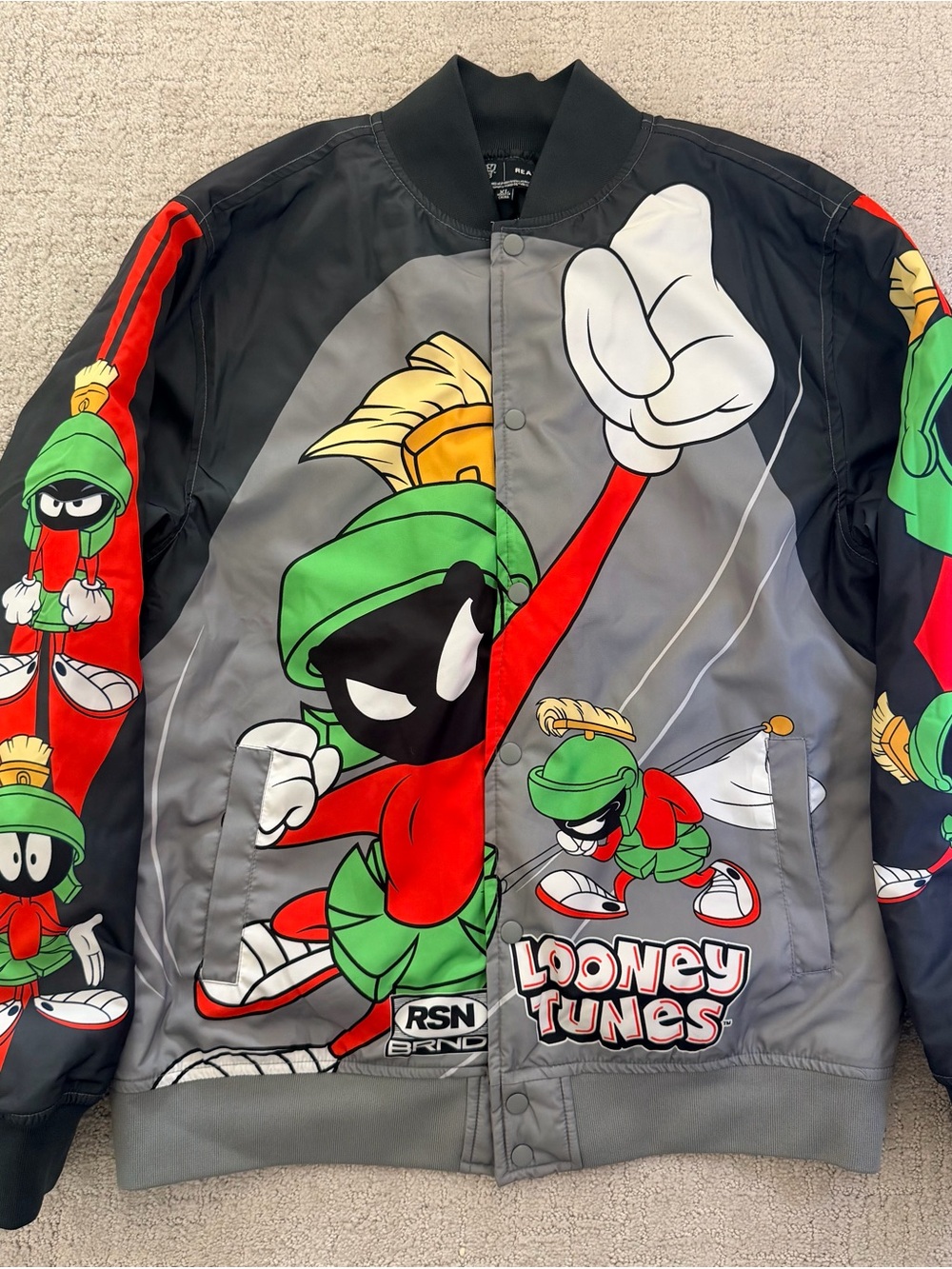 NWT Reason Clothing x Looney Tunes Marvin the Martian Varsity Jacket Men's XL